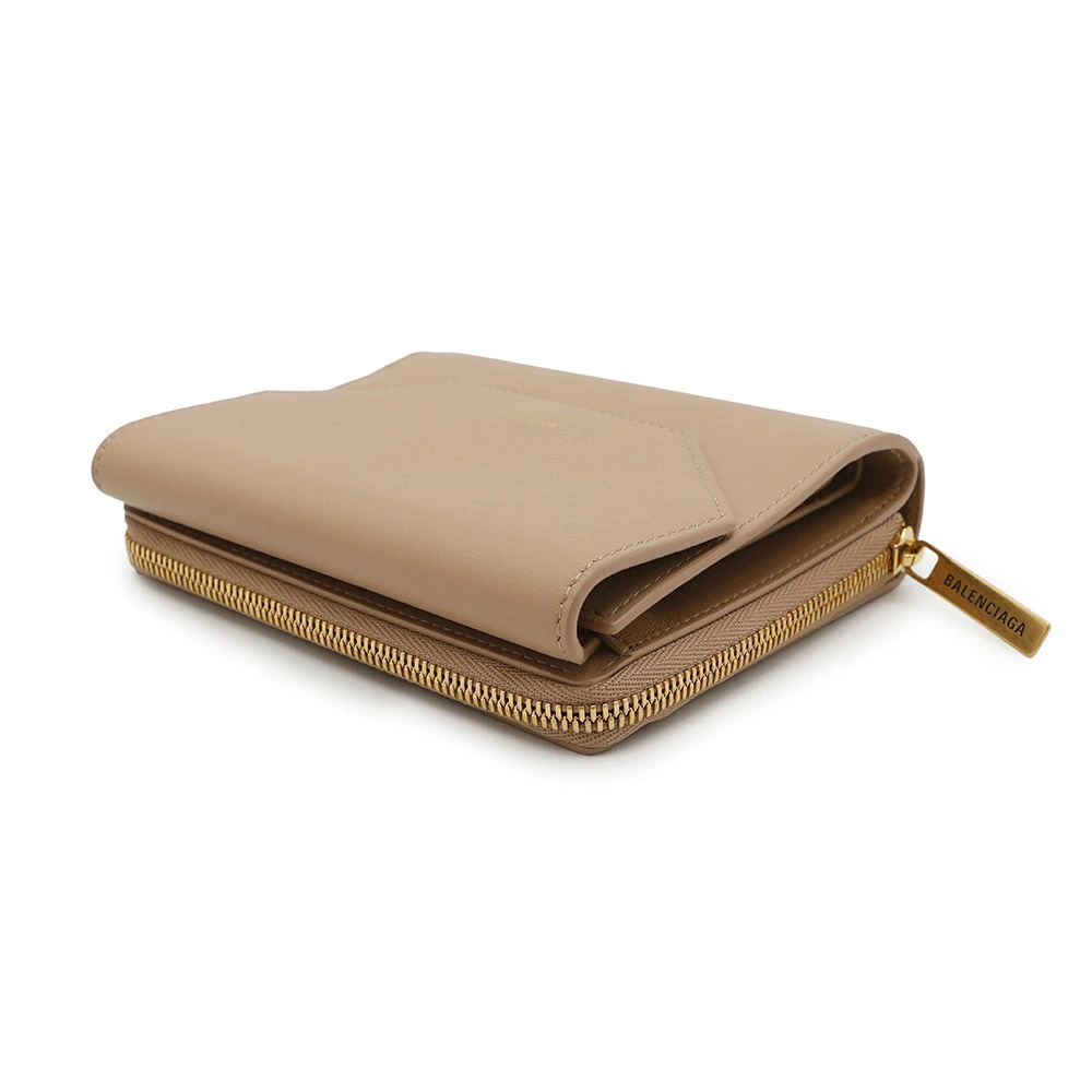 Balenciaga Tri fold Compact Flap Wallet ENVELOPE Black